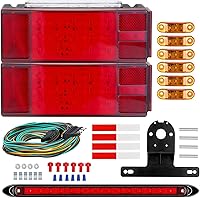Vista 1 de Luces LED para remolque de barco, kit de luces LED sumergibles para remolque con arnés de cableado, luces traseras de parada combinadas, luces