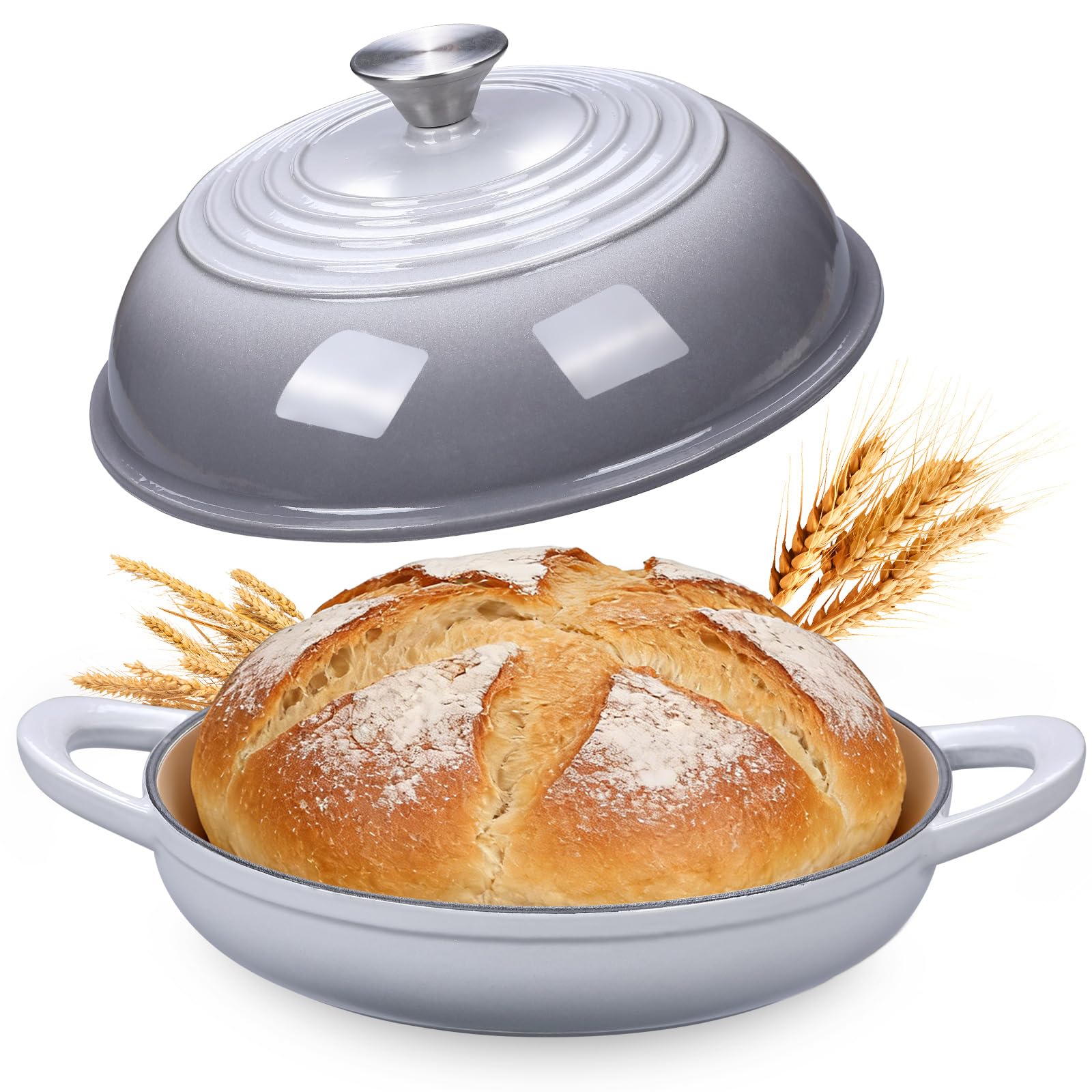 Olla de hierro fundido para hornear pan esmaltado 6,6L Horno holandés para