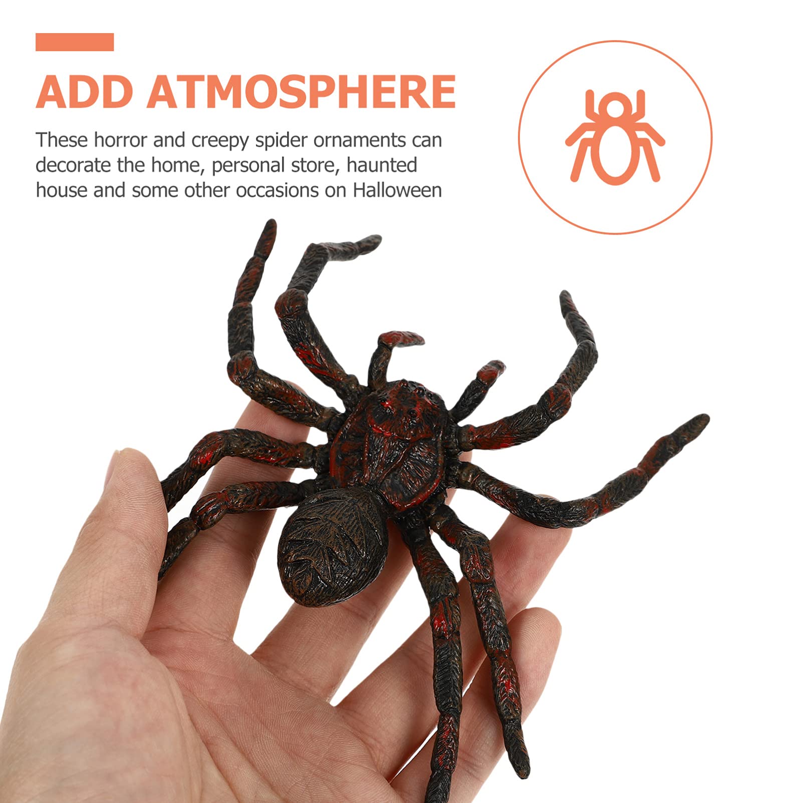 Toddmomy 4 Ensembles Araignée De Simulation Grands Jouets D'araignées d'halloween Décoration D'araignée Halloween Party Halloween Decoration Parure D'araignée PVC Rouge 3 Pièces * 4