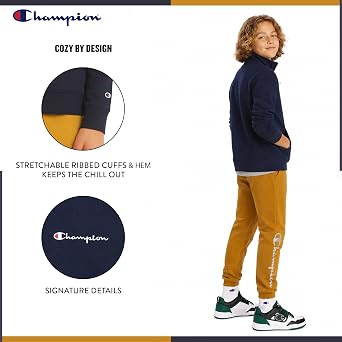 Champion Boys' Long Sleeve Fleece Quarter Zip Sweatshirt
