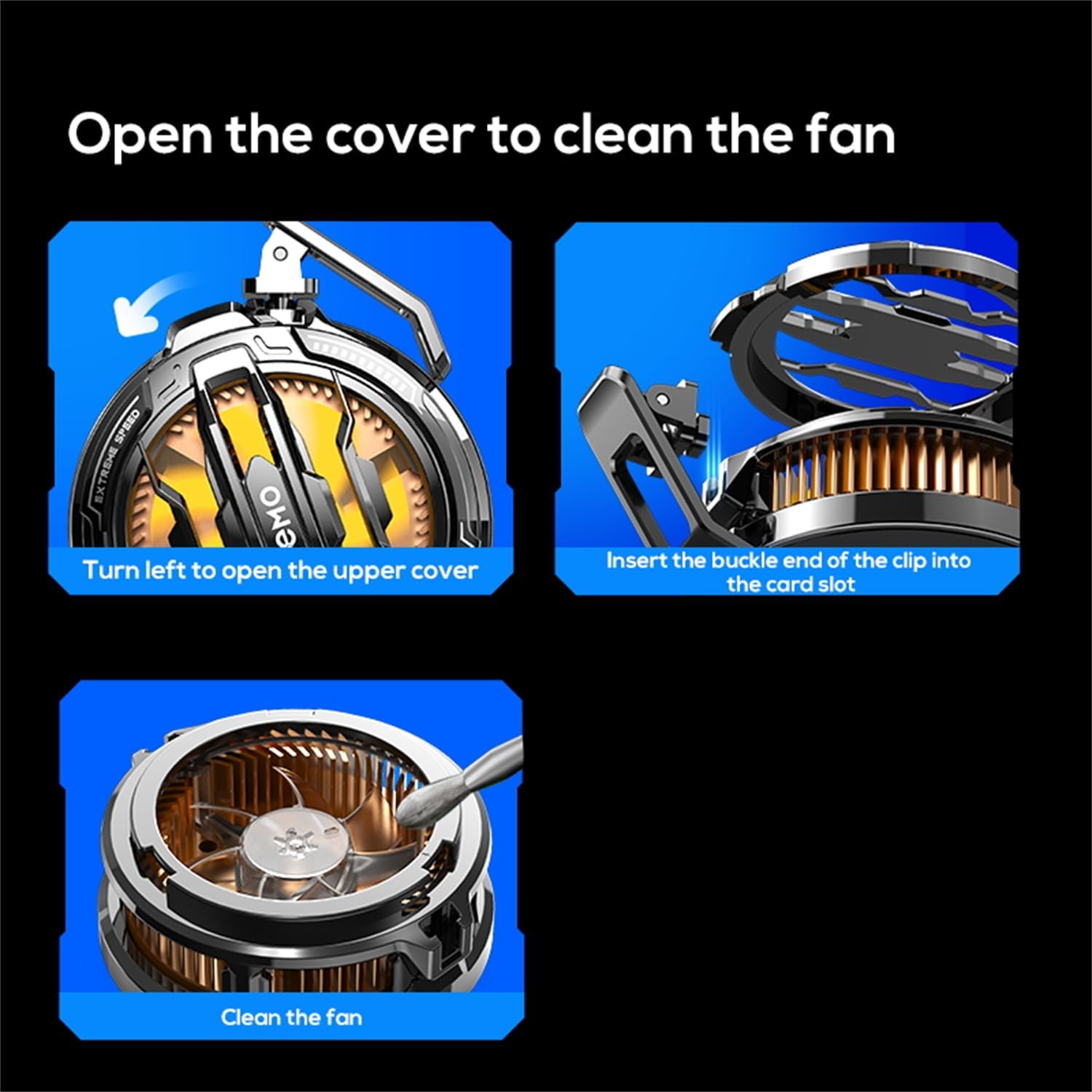 Semiconductor Refrigeration Cooler Fan [Rapid Cooling & Icing] with Magnetic & Back Clip for iPhone 15 S24 A15 iPad Tablet - Phone Cooling for IOS Android Tiktok Live Streaming Gaming Video