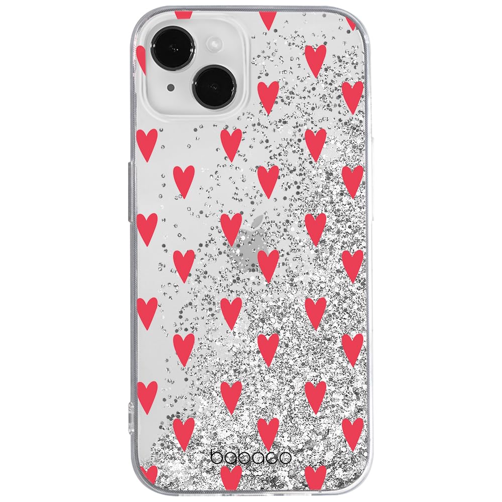 Babaco ERT GROUP mobile phone case for Apple Iphone 14 PLUS original and officially Licensed pattern Hearts 004 optimally adapted to the mobile phone, with glitter overflow effect
