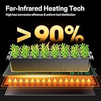 Vista 3 de VIVOSUN Tapete térmico para plántulas de 10"x20.75" con controlador de temperatura integrado, almohadilla térmica para plantas impermeable