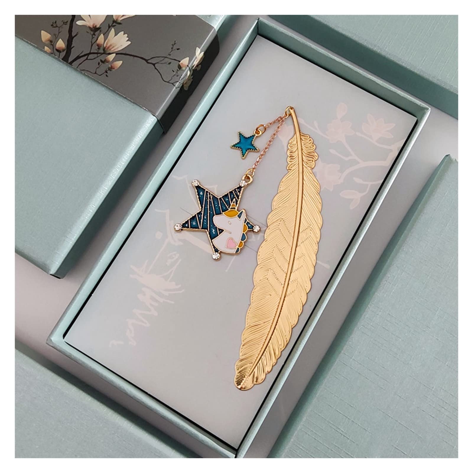 Marque Pages Feather Metal Bookmark avec chaîne for Lovers Lovers Lecteurs Lecteurs Enfants Teens Hommes Femmes 8 Styles Signets (Color : 7)