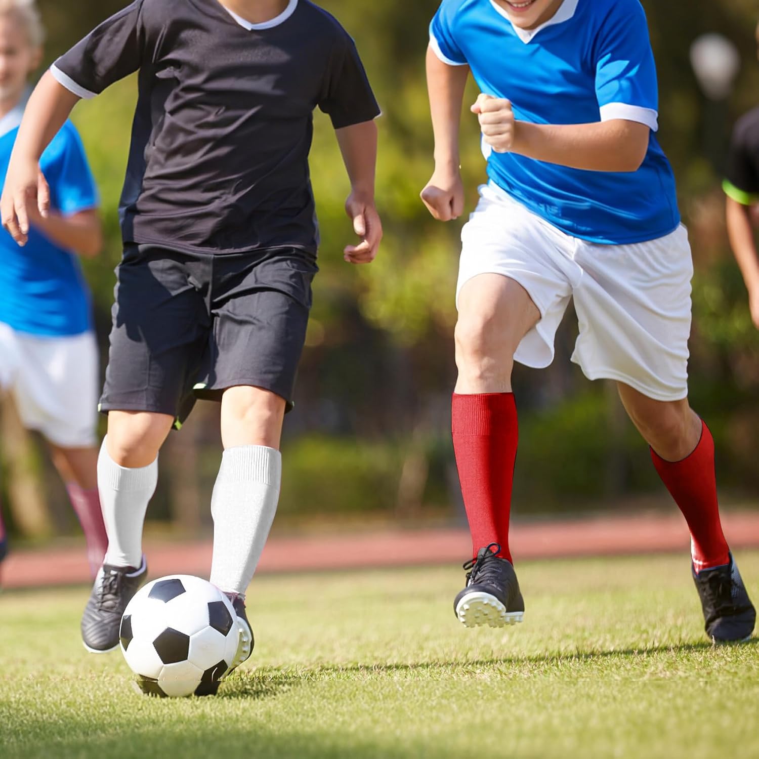 XZQTIVE 3 Pairs of Baseball Softball Socks and 1 Baseball Softball Belt Combo Set Knee-High Soccer Socks for Kids Youth Adult - Image 2