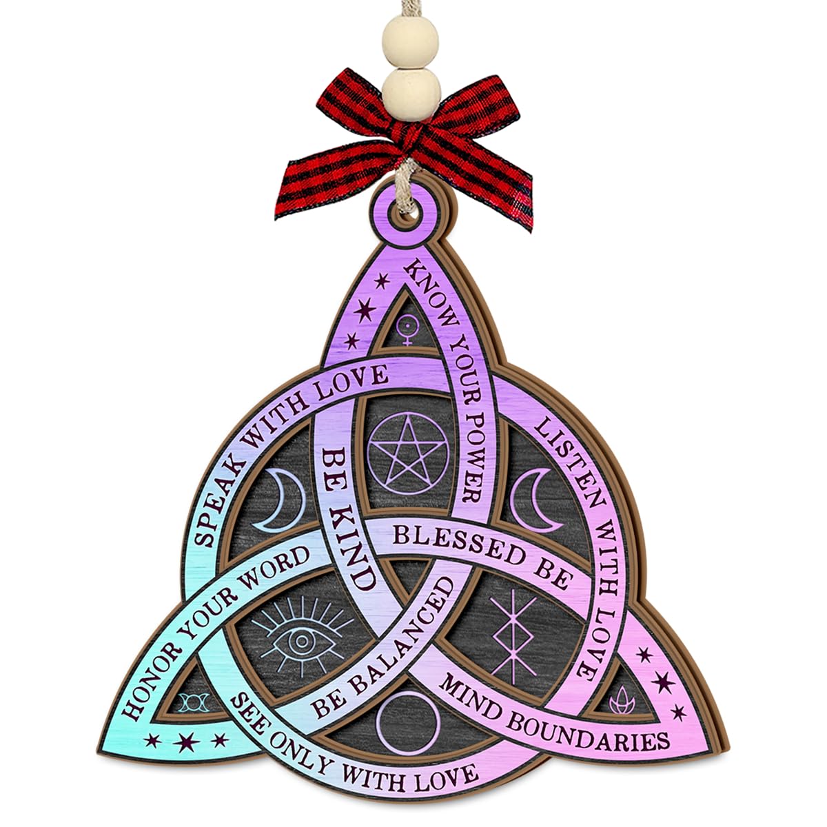 Triquetra ornement de Noël bois trinité 2025 idée cadeau souvenir original pour les proches