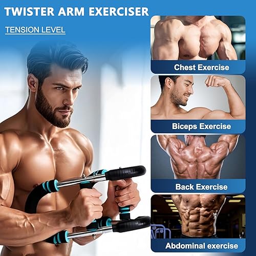 Miniatura 2 de Twister - Entrenador de brazos, barra de entrenamiento de resorte ajustable de 60 a 100 libras, entrenador de brazos para hombresmujeres, diseño