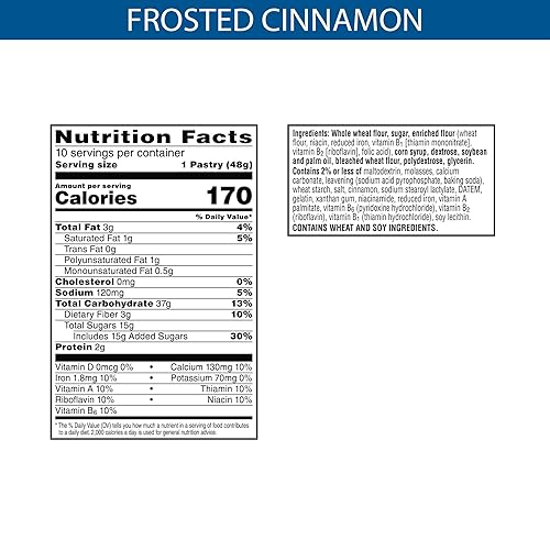 Miniatura 10 de Pop-Tarts Pasteles tostadores, hechos con grano entero, almuerzo escolar, fresa esmerilada (120 tartas)