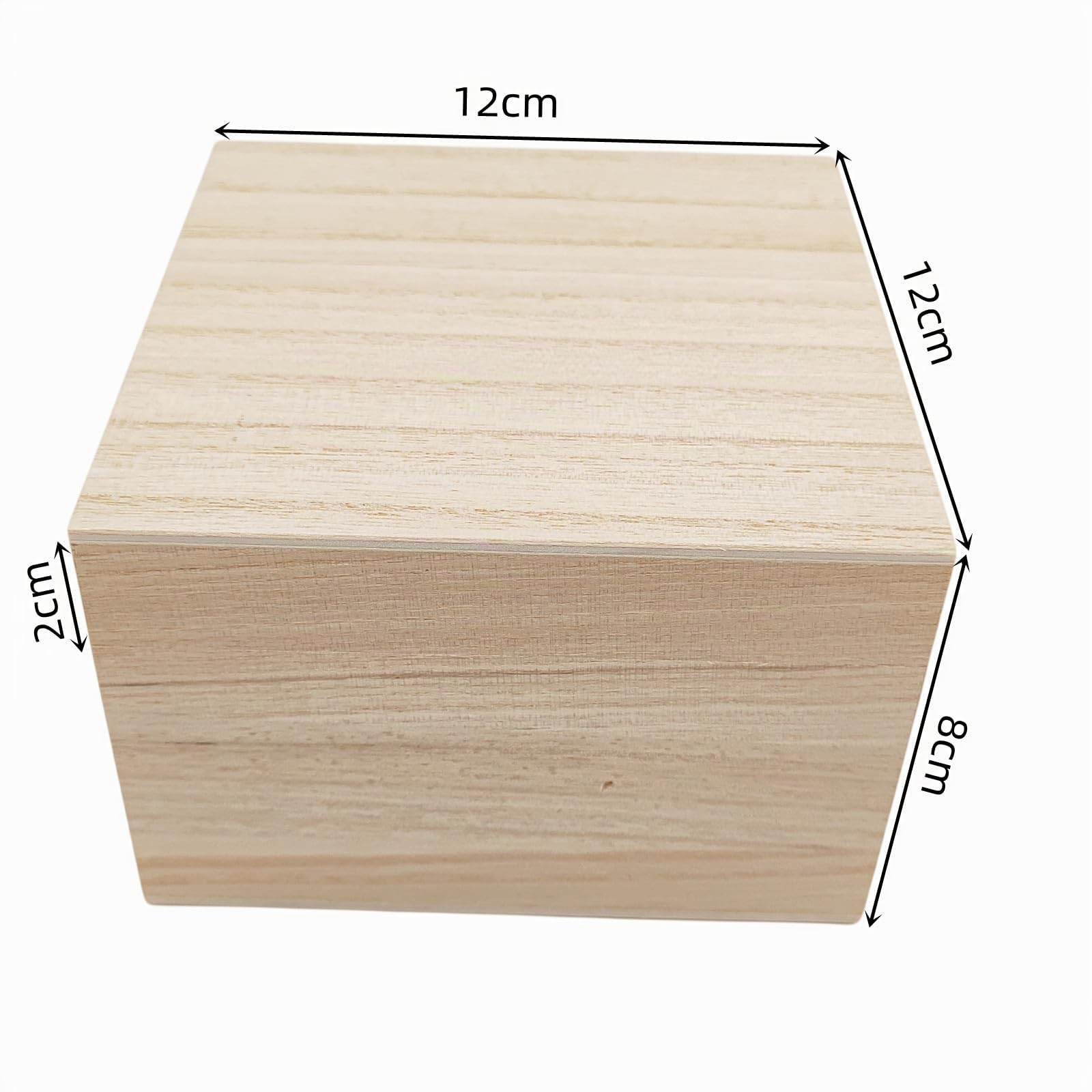 Anktily 4 Cajas Sin Terminar Con Tapa, 12 x 12 x 8 cm, Caja de Recuerdo Cuadrada Pequeña de Madera, Rústica para Manualidades y Almacenamiento en el Hogar