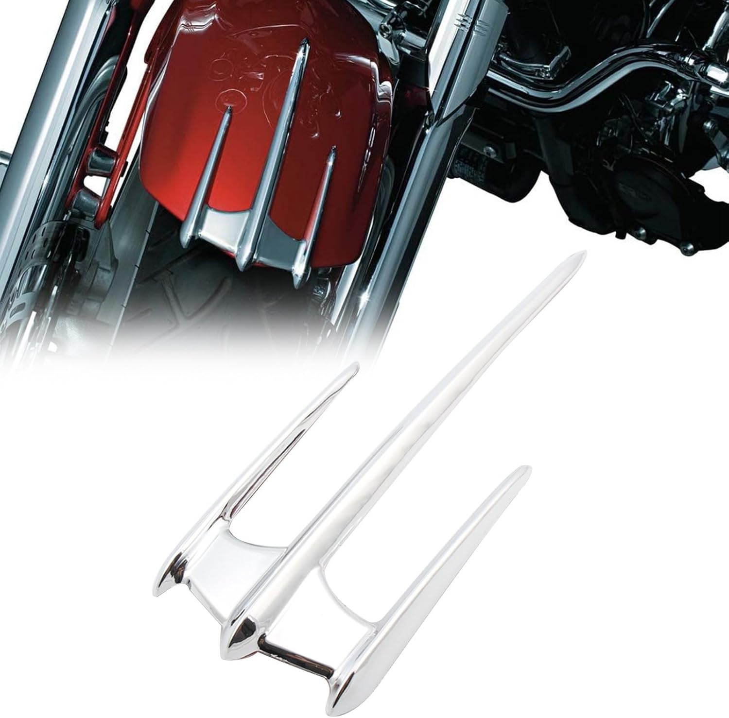 Chrome Front Fender Cover Accent Decoration Trim Fits for Honda Goldwing GL1800 For Yamaha XVS650/1100 V-Star XVS1300 V-Star XV1600/1700 Road Star XV1900 Stratoliner/Roadliner 99-15