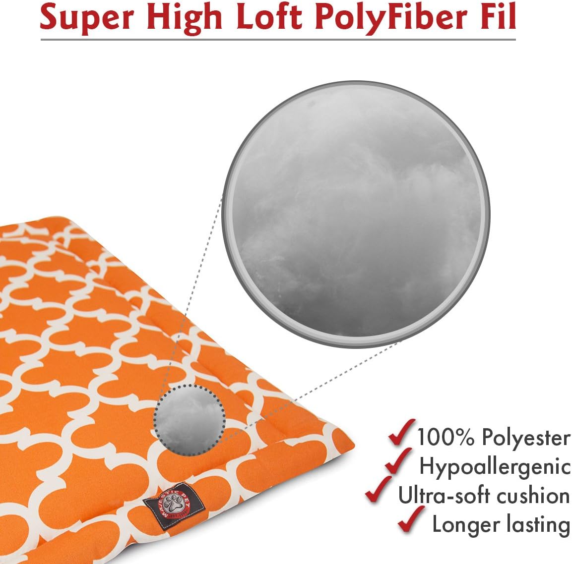 48" Trellis Peach Orange Crate Dog Bed Mat By Majestic Pet Products