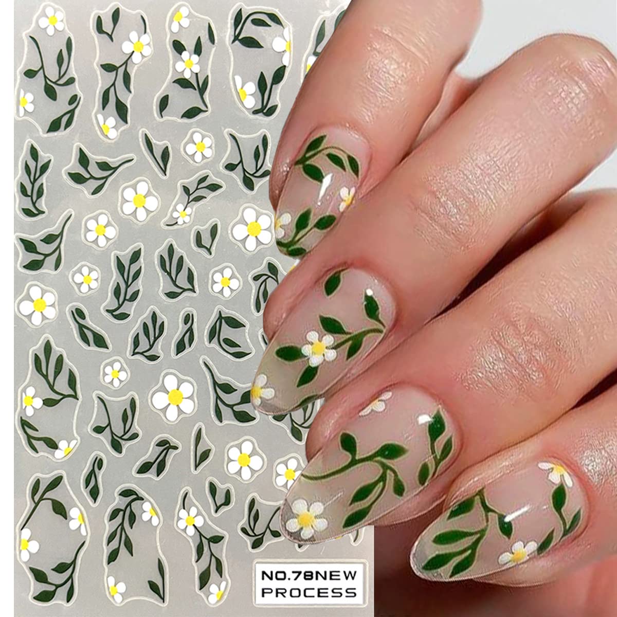 to4896 5D立体 デイジー　ネイルシール Amazon.com: Daisy Nail Art Sticker 5D Exquisite Nail Art Supplies