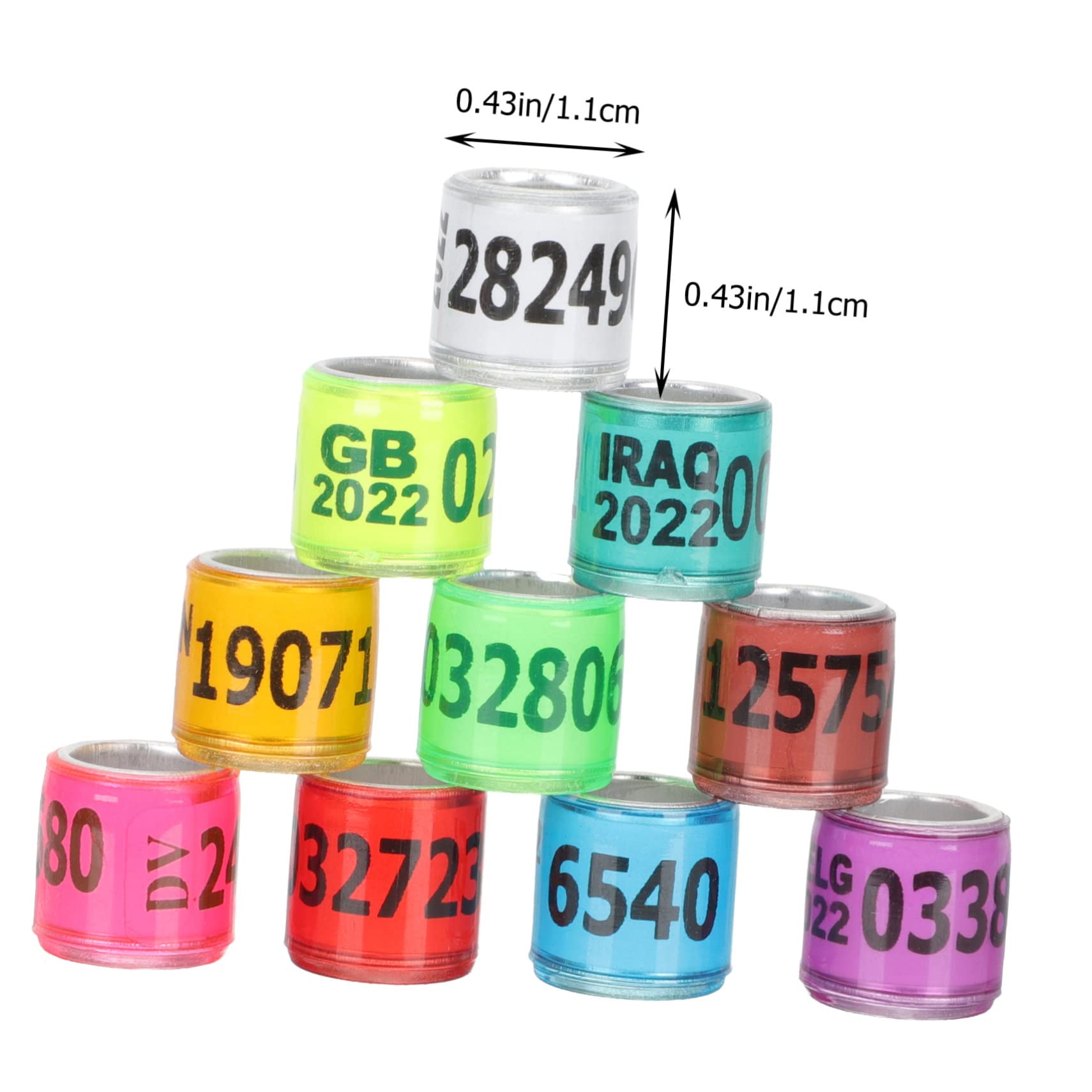 BCOATH 100Pcs Multicolor Bird Leg Bands Durable Pigeon Foot Rings for Easy Identification Management of Pigeons Parrots Cockatiels Poultry