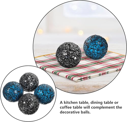 Miniatura 5 de Bolas decorativas - 4 bolas de esfera de mosaico de vidrio, bolas de centro de mesa para cuencos, jarrones y decoración de mesa de comedor - cuenco