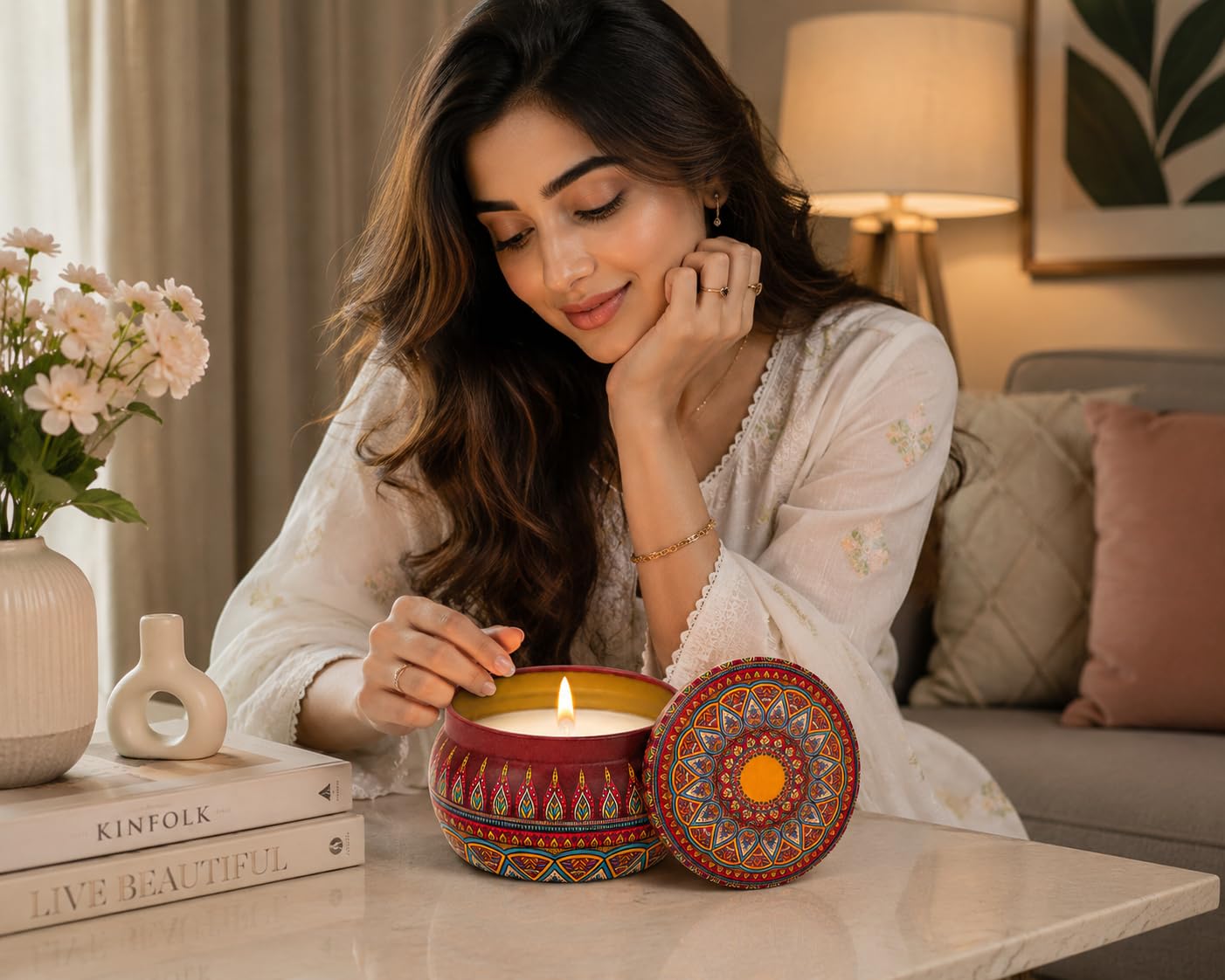 SHUFFLE 1 Pcs Tin Can Round Shape Aroma Scented Soy Wax Candle Perfect for Festive Gifting, Wedding, Home Decor, Surprise Decoration, Birthday, Decorative Candle 1