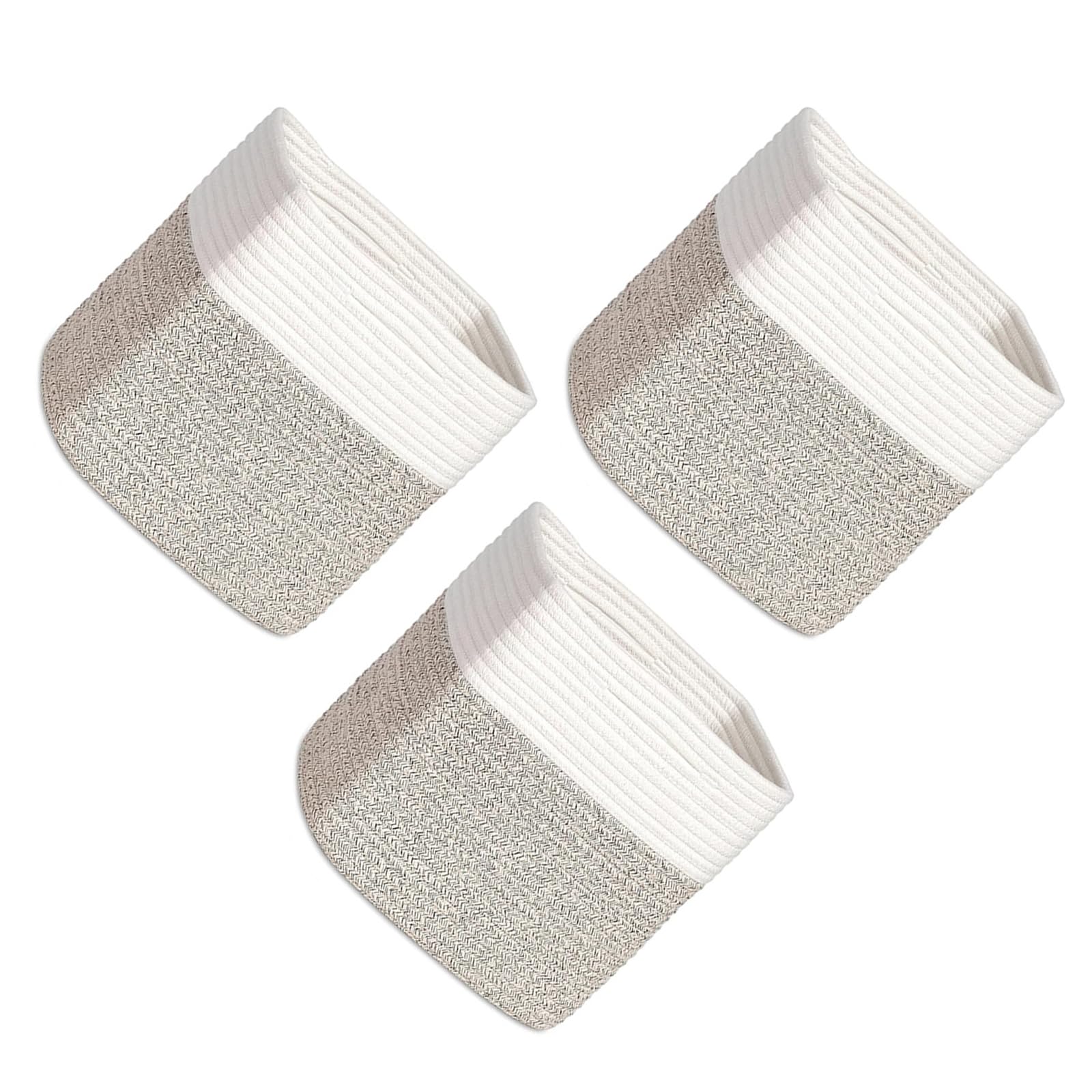 Tsophreniq Of 3 Natural Fiber Baskets Ideal Use for Wardrobe Shelves and Closet Organization Bedroom Planner Basket