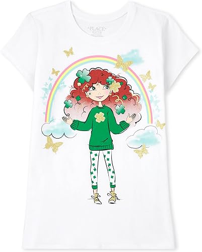 The Children's Place Camiseta gráfica de manga corta para niñas, Azul (Blue Radiance)