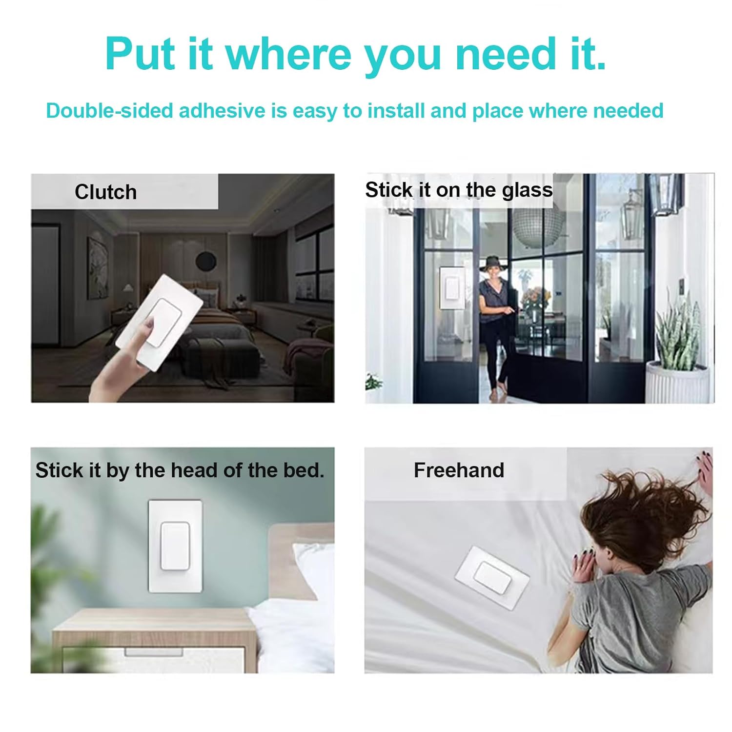 Examples of mounting locations for the wireless light switch