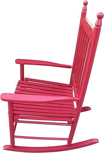 Miniatura 9 de ZJIAH Mecedora de madera con respaldo alto y reposabrazos para uso en interiores y exteriores, mecedora con marco de madera para patio, porche, con