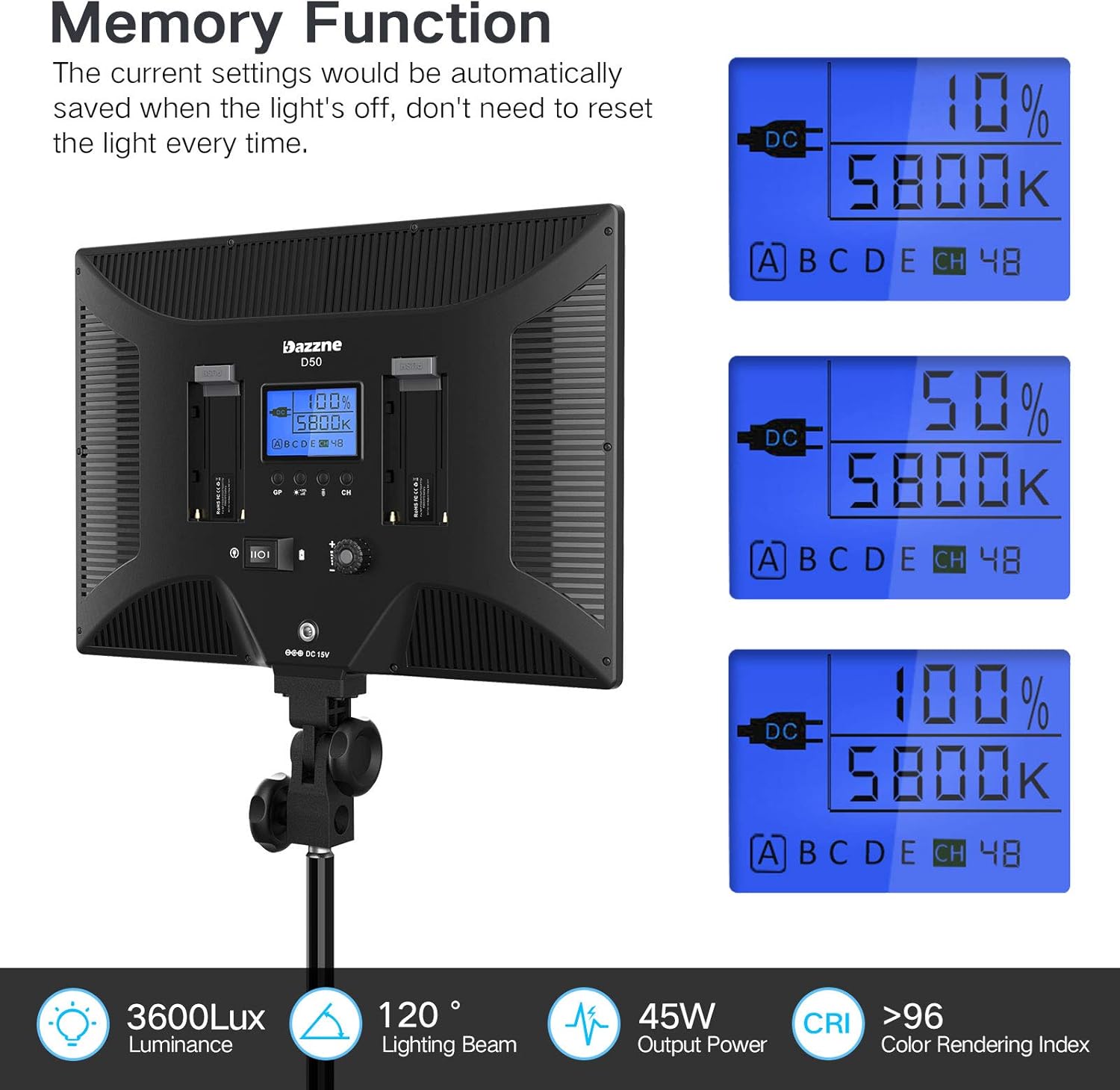 Get Discount Offer Dazzne 2Pack LED Video Light with Desk Clamp Stand Lighting Kit with Wireless Remote,15.4 LED Panel 3000K-8000K 45W 3600LM Dimmable Brightness Soft Light for YouTube,Photography,Streaming,Recording