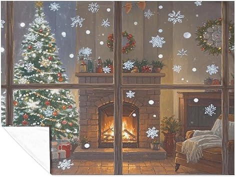 Flannel Throw Blanket for Couch Bed Lightweight Soft Warm Fireplace Thick Throw Blanket Super Cozy Warm Blanket for Sofa All Season Use 50x60