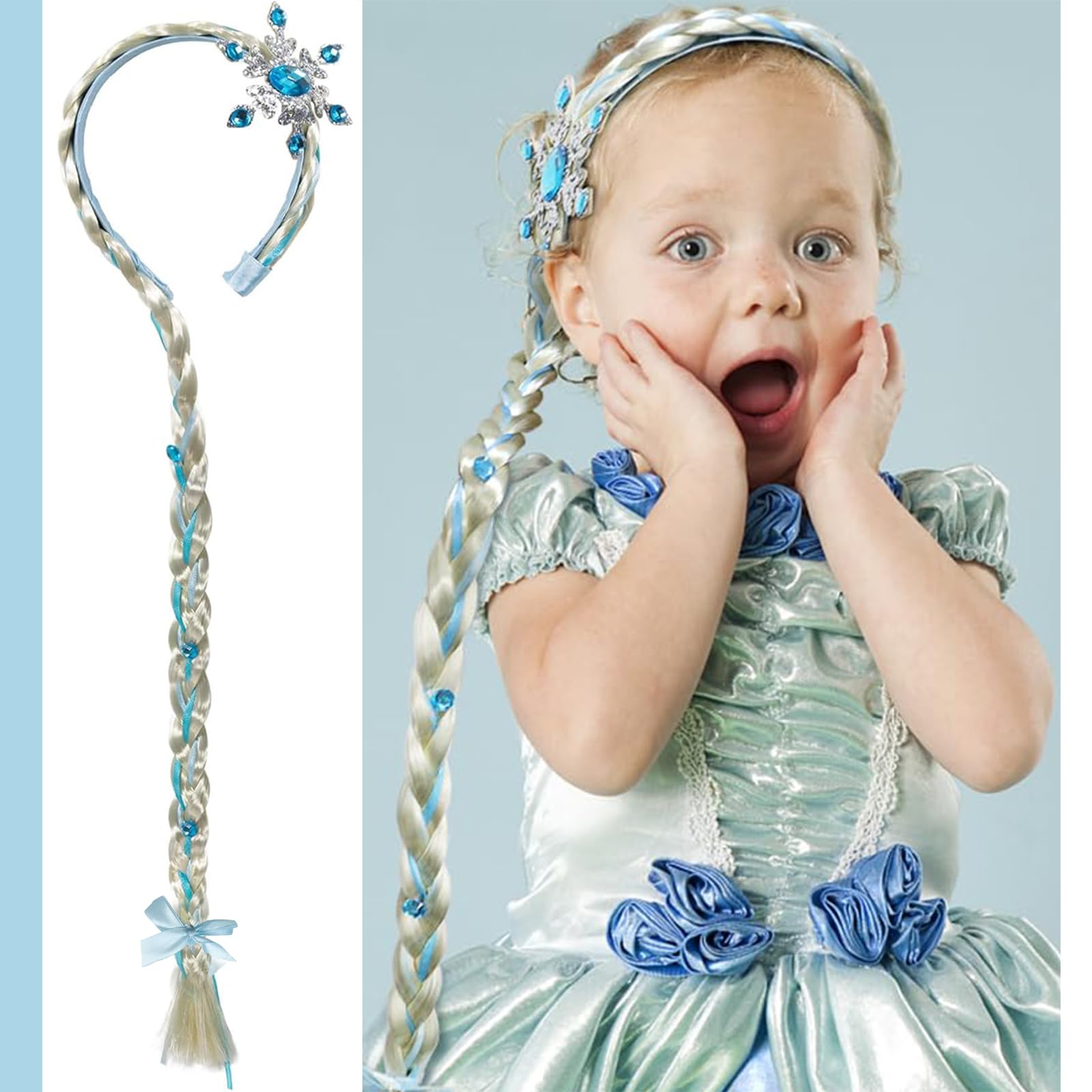 Lot De 4 Perruques Tresses Arc-en-ciel Pour Enfant – Accessoires Cheveux Princesse, Déguisement Fille, Extensions Colorées Pour Carnaval, Halloween Et Anniversaire
