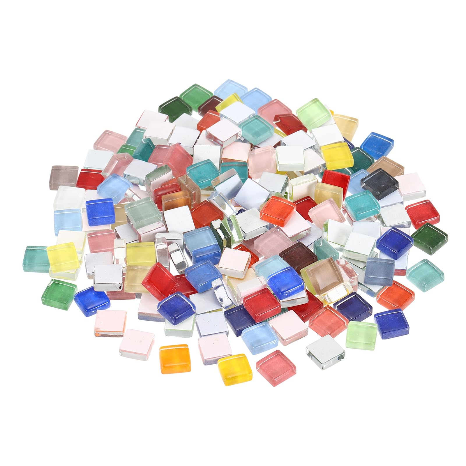 sourcing map Mosaic Tiles, 1 x 1cm Micro Glass Tiny Mini Mosaic Tile DIY Hobbies Handmade Crystal Free Stone Craft Material Creativity (Mix Color Series Pack of 200)