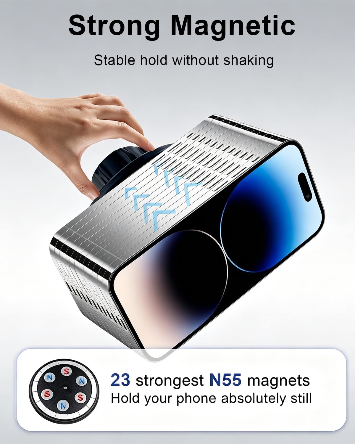 Magnetic Phone Holder for Car Vent for MagSafe with Metal Hook image 5