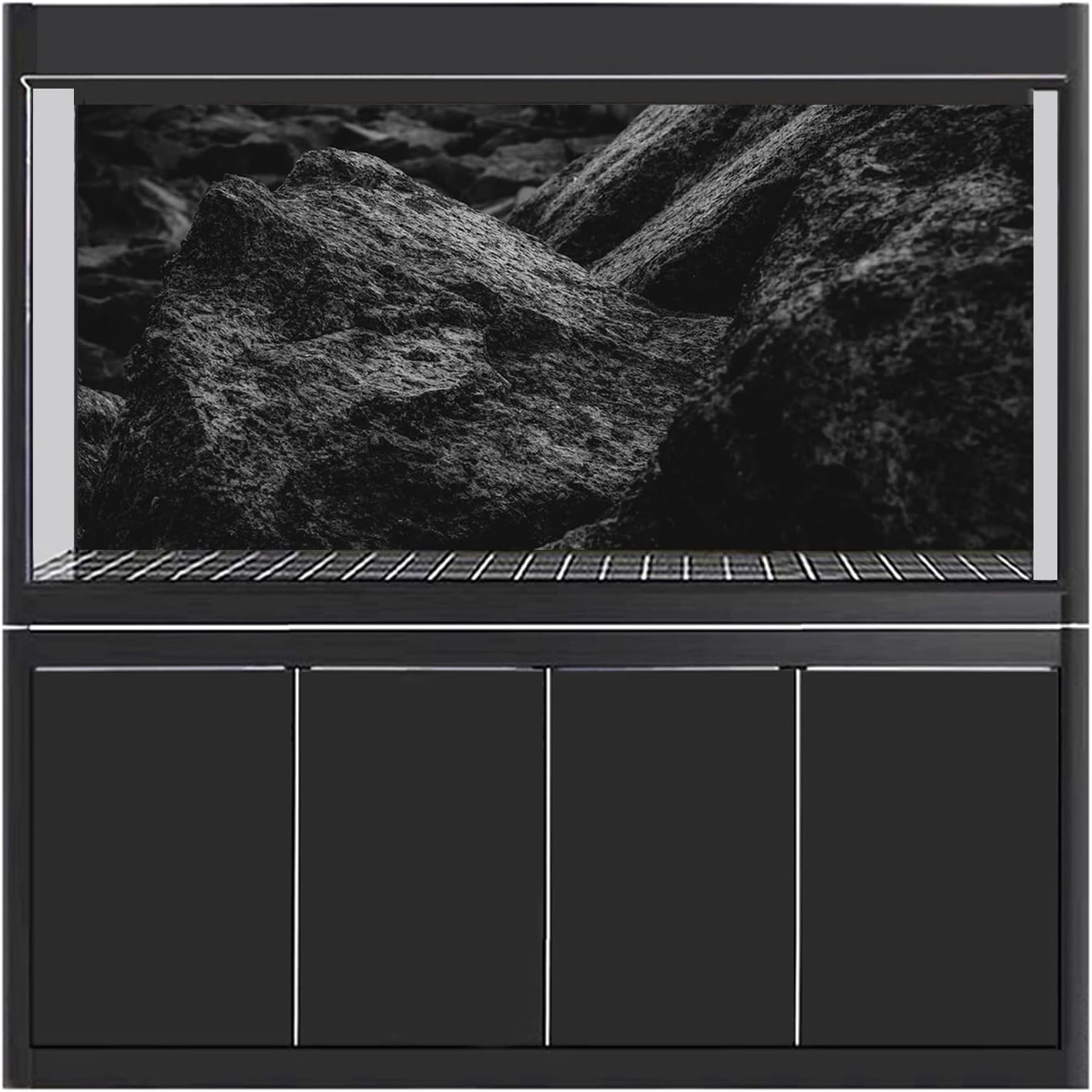 Lbfnbkls Fish Tank Poster Backdrop PVC Adhesive Aquarium Background Sticker Stone