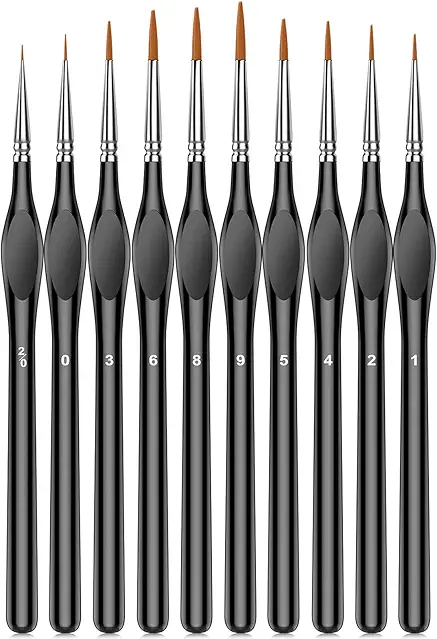 10Pcs Micro Paint Brushes Set with Triangular Handles...