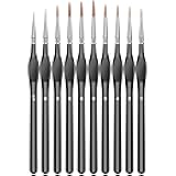 10Pcs Micro Paint Brushes Set with Triangular Handles - For Acrylic, Watercolor, Crafts, Models