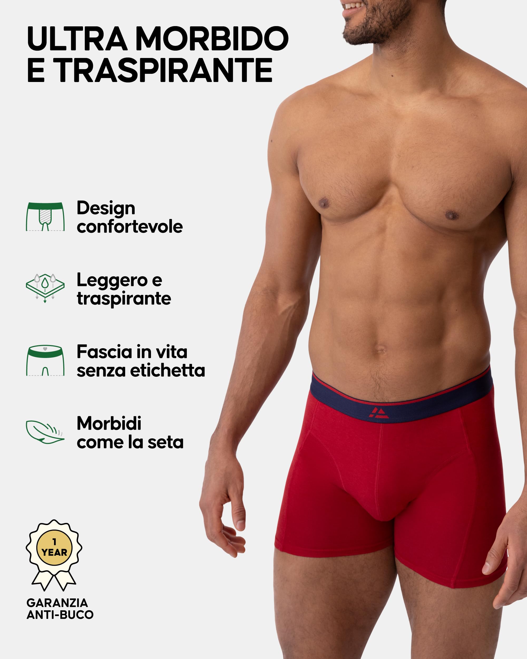 DANISH ENDURANCE Boxer Uomo in bambù Ultra Morbido, Mutande Boxer Bamboo Comodi, Traspiranti, con o Senza Patta Frontale, 3 Paia