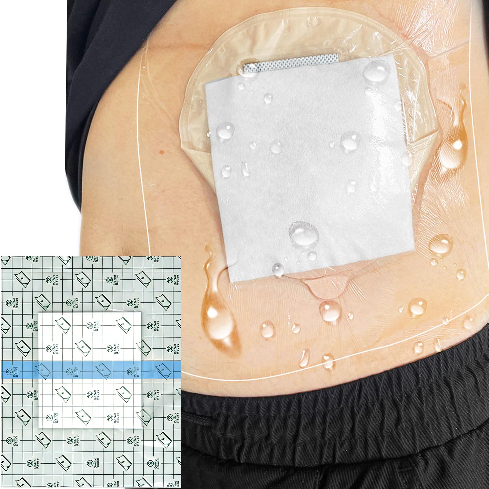 7 Pcs Waterproof Ostomy Bag Shower Cover 12