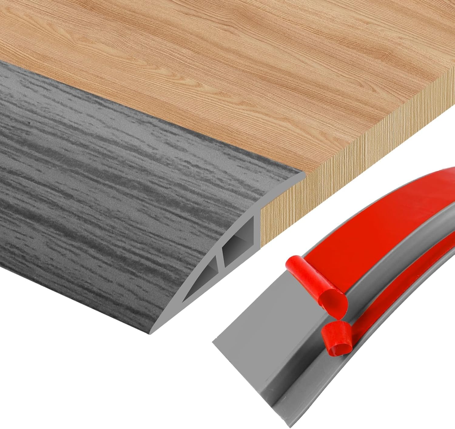 Floor Transition Strip Door Threshold 79" Floor Transition Reducer Trim on The Edges Threshold Strip Self Adhesive Suitable for Doorways, Tiles, Carpet