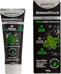 Powerdent - Gel Dental Natural Black Powerdent 100G S/Fluor Carvao Ativado