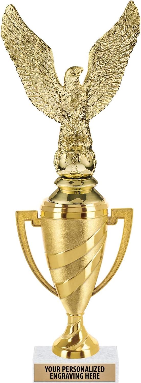 Crown Awards Eagle Trophy, 11" Gold Cup Eagle Trophies with Engraving Included