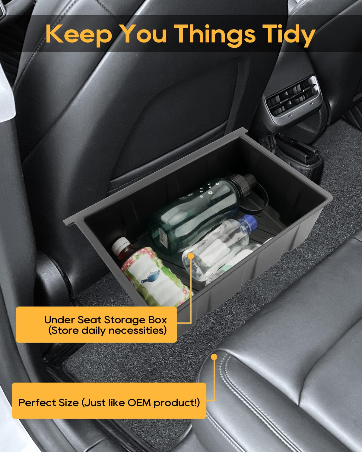 Opbergbox Onder De Stoel Voor Tesla Model Y 2021 2022 2023 Voorstoelen En Achterbank Opvouwbare Organizer~p139346891