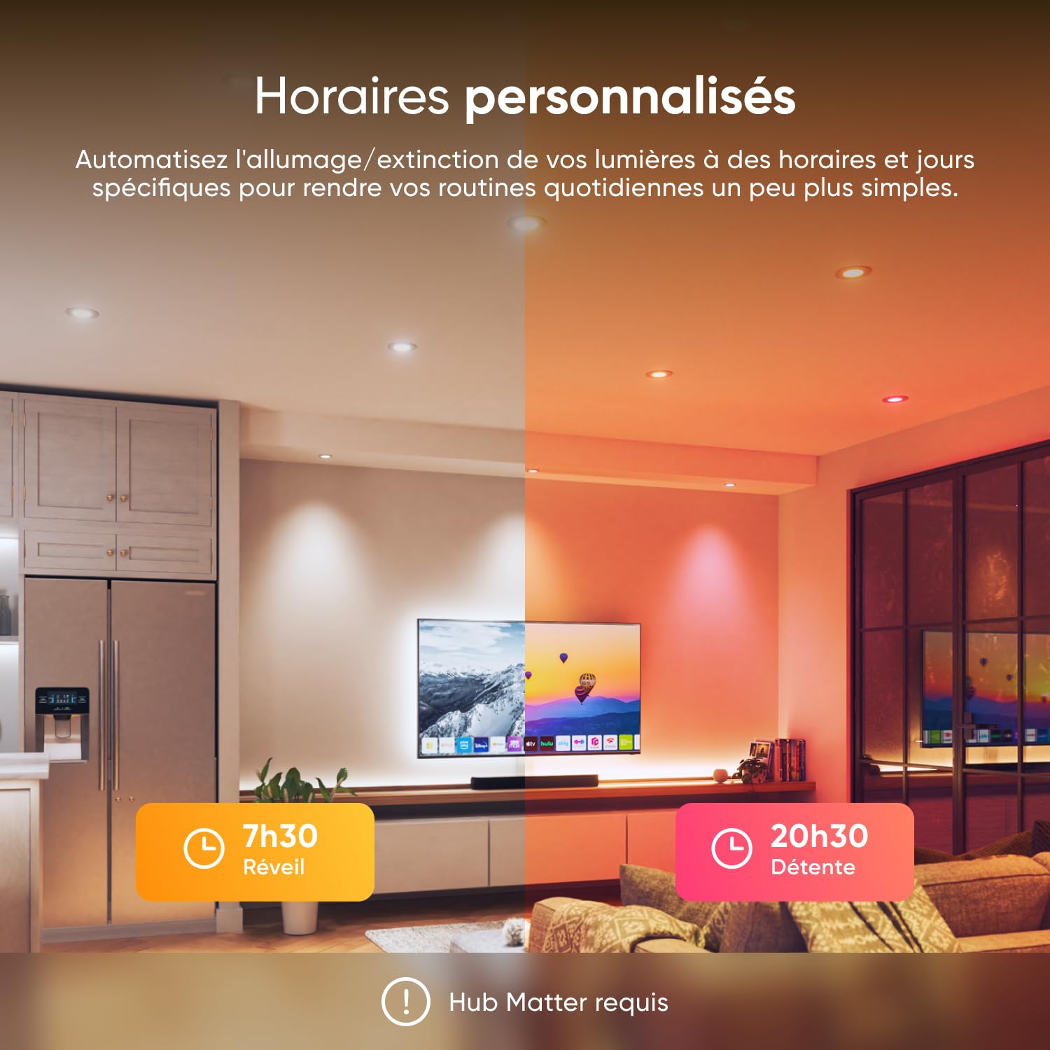 Nanoleaf Ampoule Connectée WiFi LED Spots Encastrés,Compatible Alexa/Google Home/App, Intelligente Dimmable Ampoule Multicolore 550LM 1200K-6500K, Découpe 75–85 mm