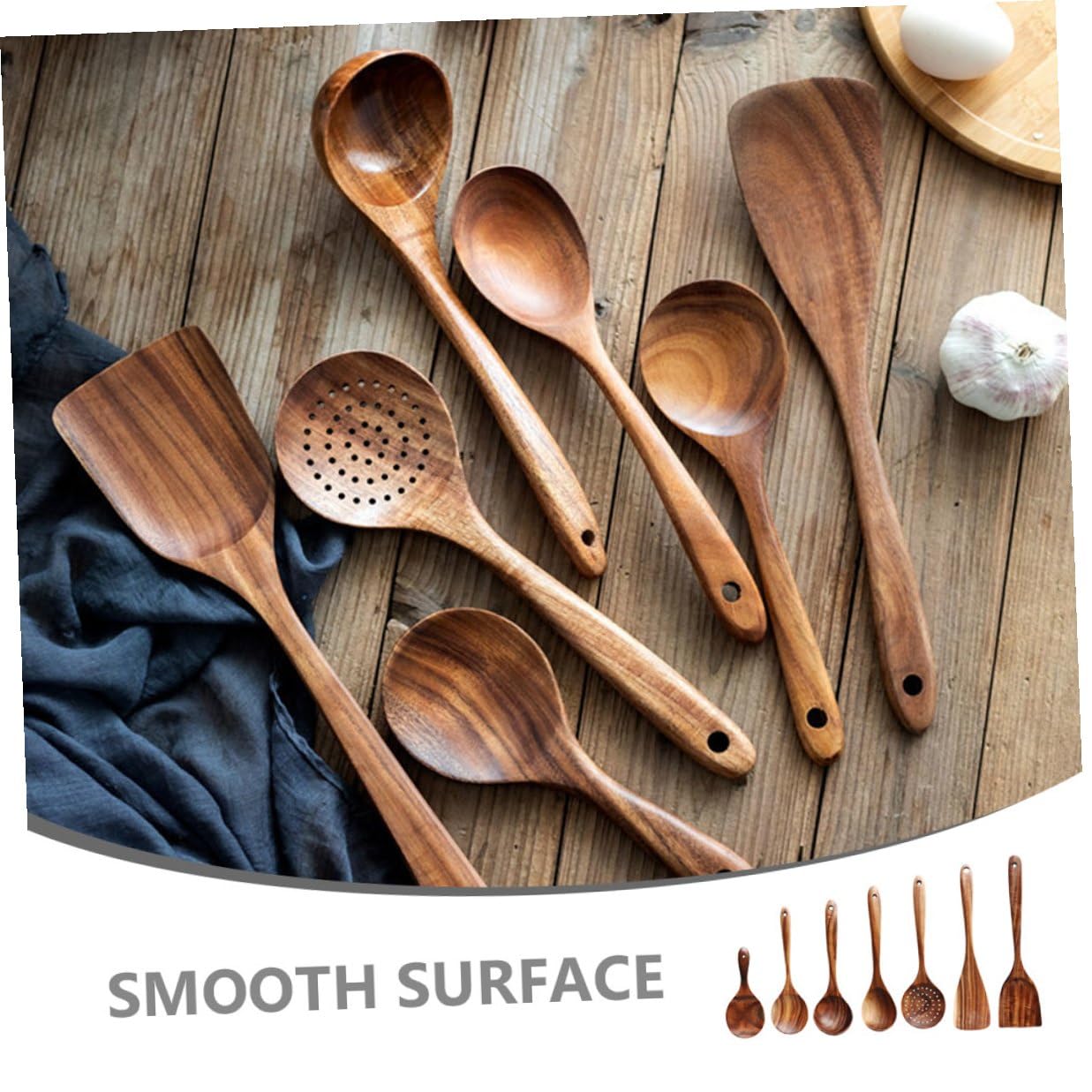 Set di Cucchiaini in Legno per Cucina Elegante e Minimalista Utensili Pratici per Mescolare e Servire in Legno per Uso Domestico
