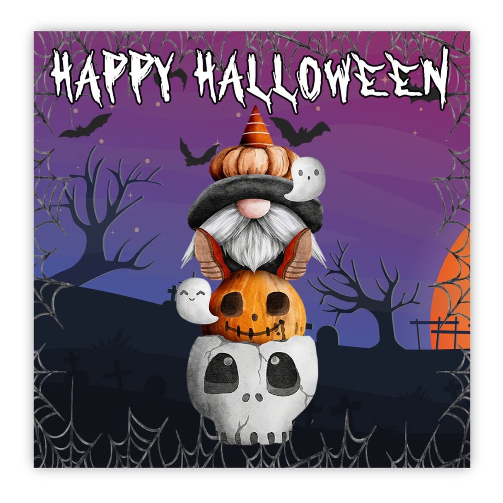 Panneau en bois Happy Halloween décoration murale maison et salon suspendue 30,5 cm