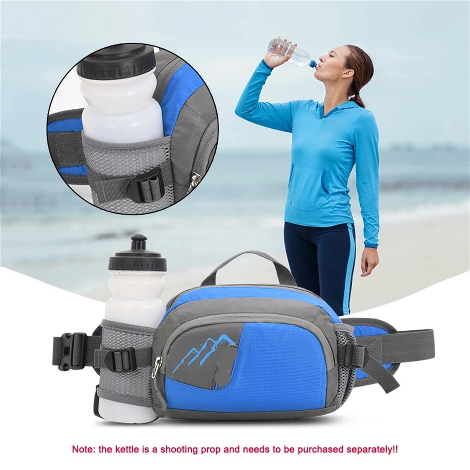 Männer Frauen Outdoor Sport Gürteltasche mit Flaschenhalter Bauchtasche, Hüfttasche for Radfahren Laufen Wandern Für Running(Rose Red)