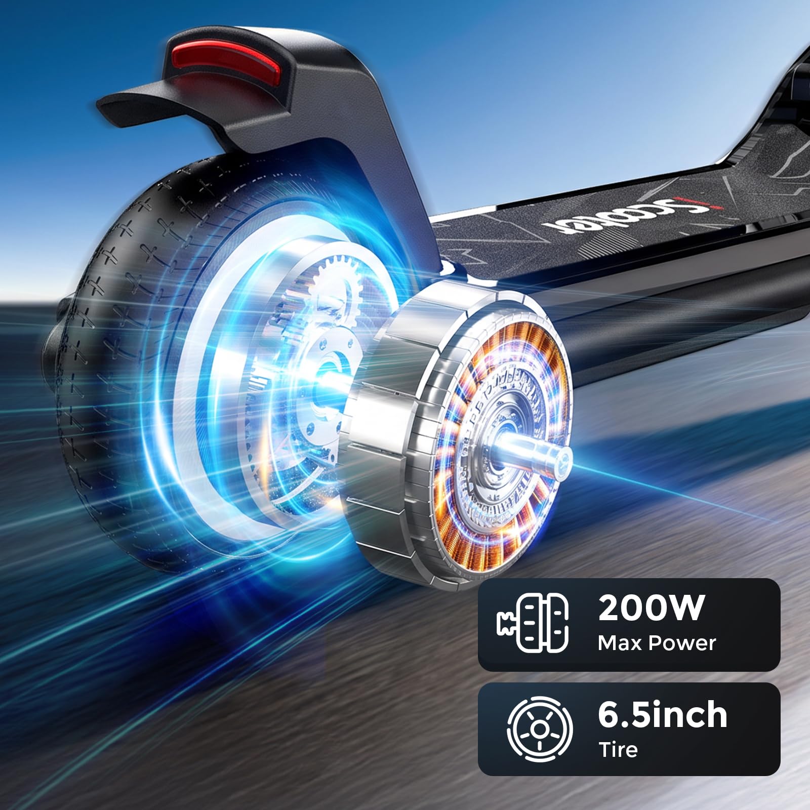 iScooter E Scooter für Kinder von 6-14 Jahren, 6,5" Faltbar Elektroroller mit Musik & 3 Höhenstufen einstellbar, 6" Leicht Kinder E Roller mit Bunte Lichter, Max Reichweite 15/7 km, 3 modi 5-19 km/h