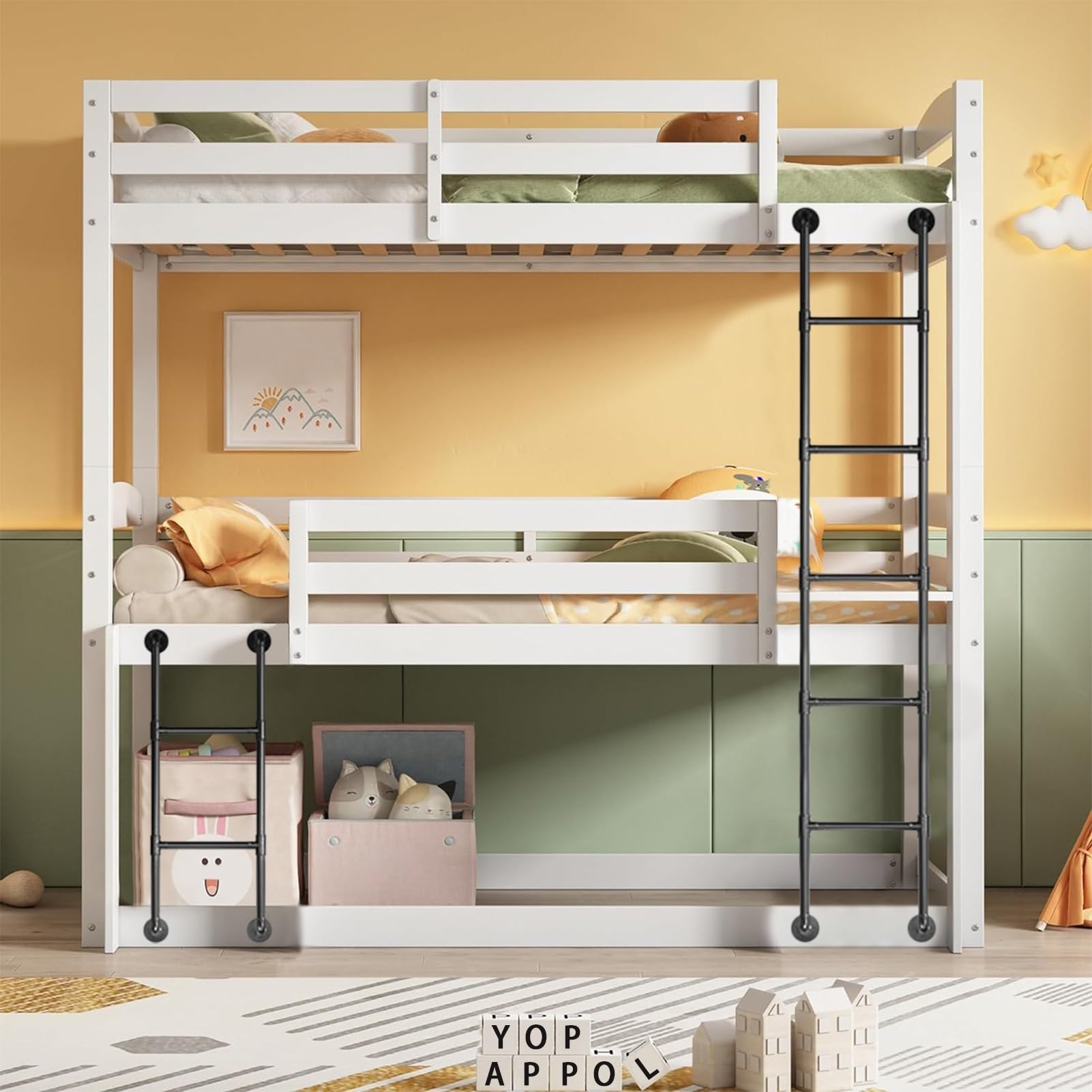 Escabeau mural en métal pour loft et chambre, échelle d'escalade intérieure