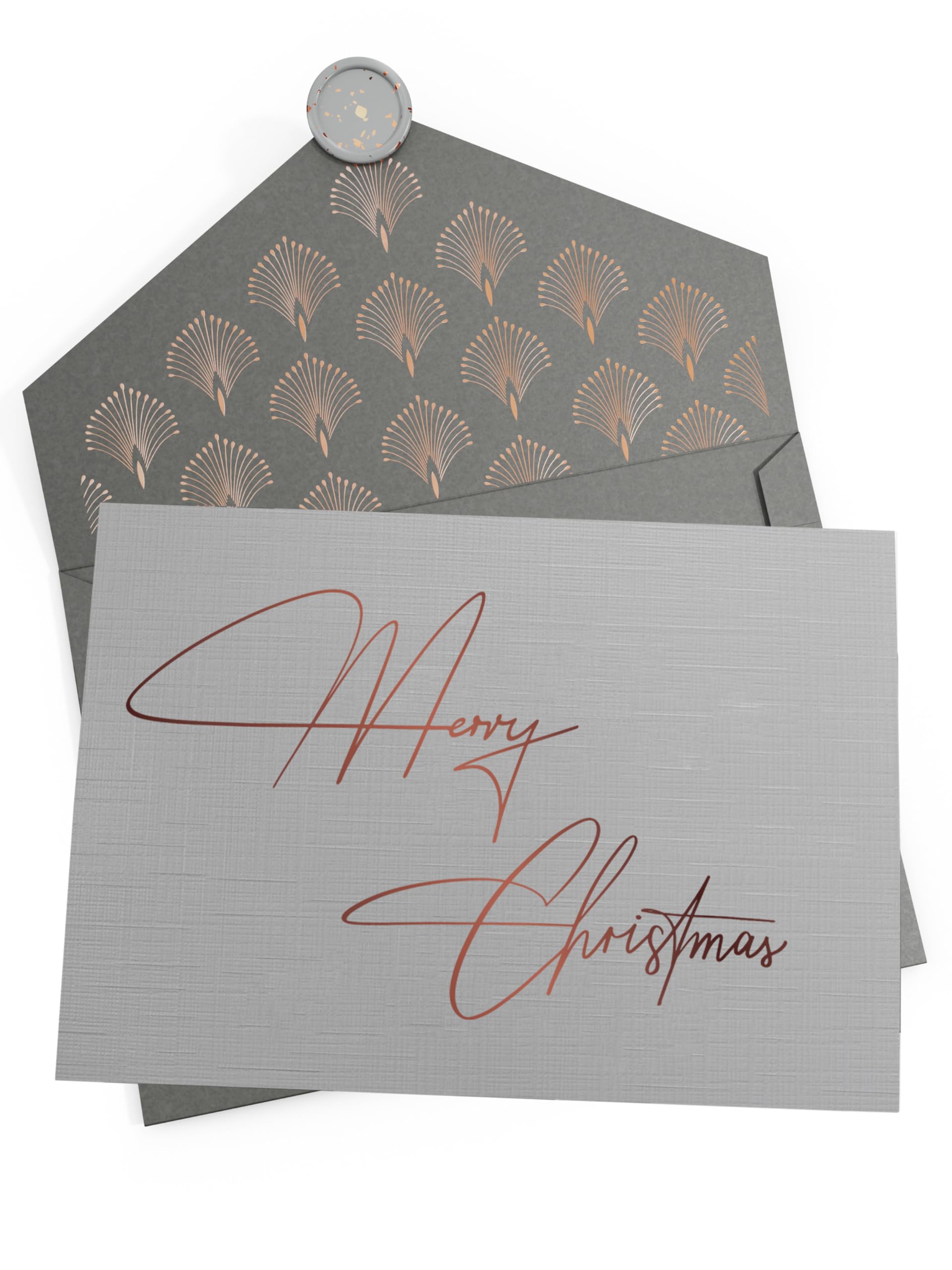 Joli Coon 5 Christmas cards pack with envelope and wax seal - Christmas cards multipack - Xmas cards packs luxury - Merry Christmas