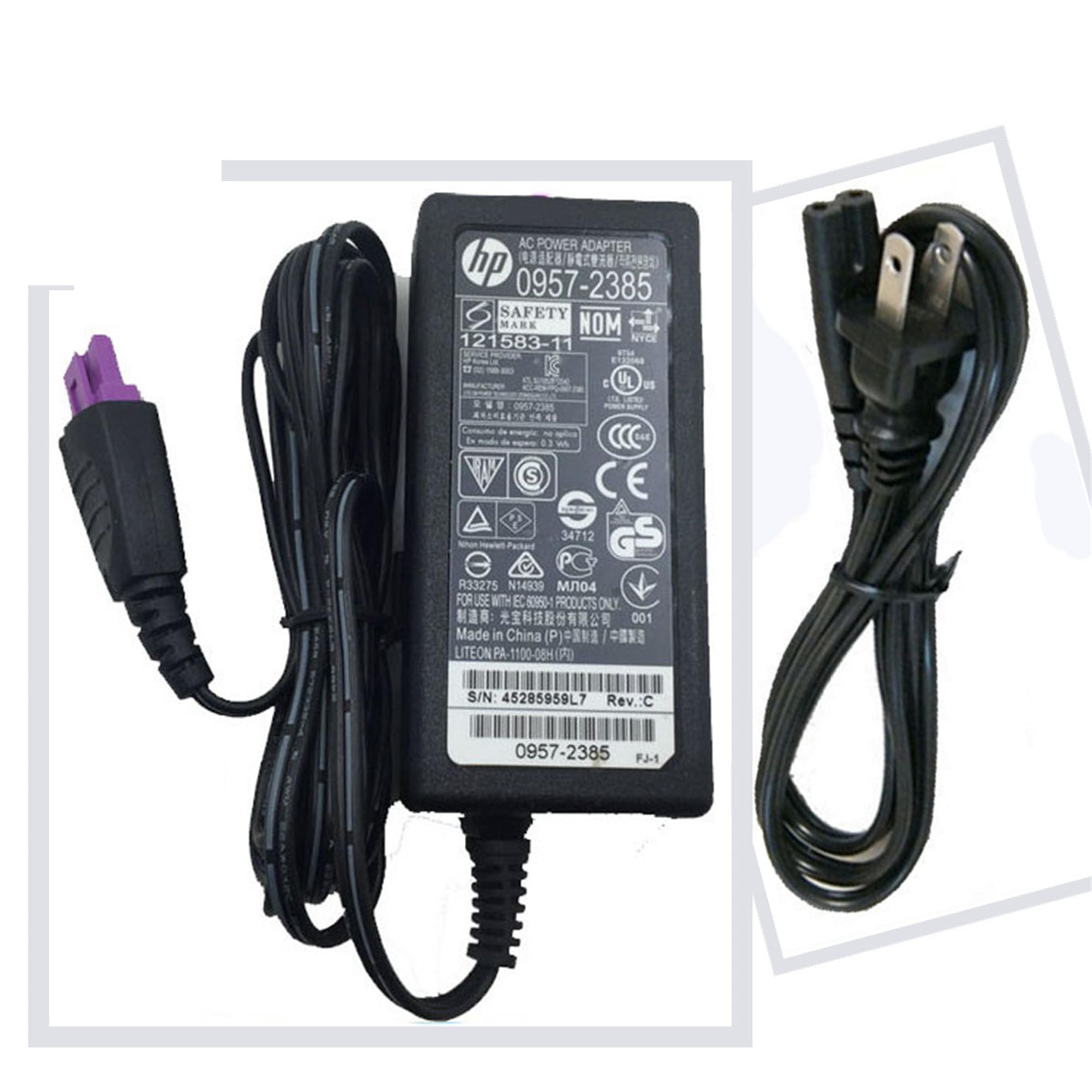 Power Adapter Supply Cord for HP 0957-2403 0957-2385 Printer HP Deskjet 1010 1012 1510 1512 1514 1518 2515 2540 2542 2544 2548 HP Officejet 2620 with Power Cord