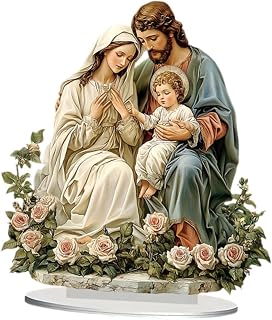Generic 2D do Sagrado Coração, Decoração Religiosa para Casa, Obra de Arte em Acrílico, Item de Colecionador, Ideal para Escritório, Quarto e Mesa de Trabalho