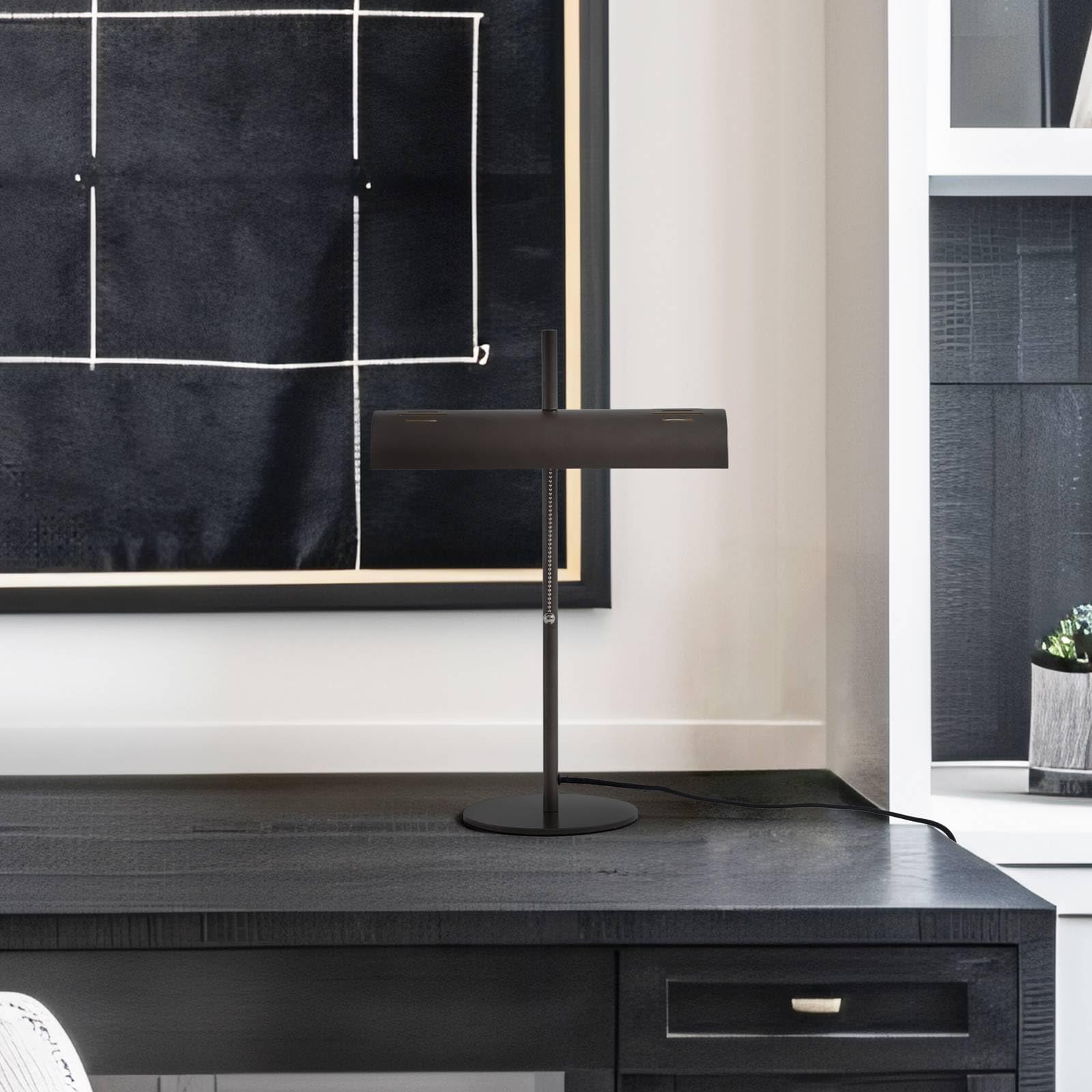Lucande flexo en gris oscuro, lámpara de mesa | lámpara de escritorio, e27, 2 bombillas, moderno para sala de estar, salón, dormitorio