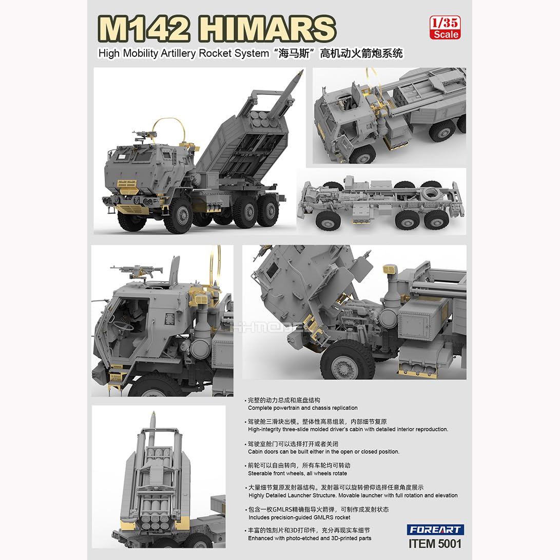 M142 HIMARS プラモデル 1/35スケール Amazon.com: 花田制造 FOREART M142 HIMARS High Mobility Artillery