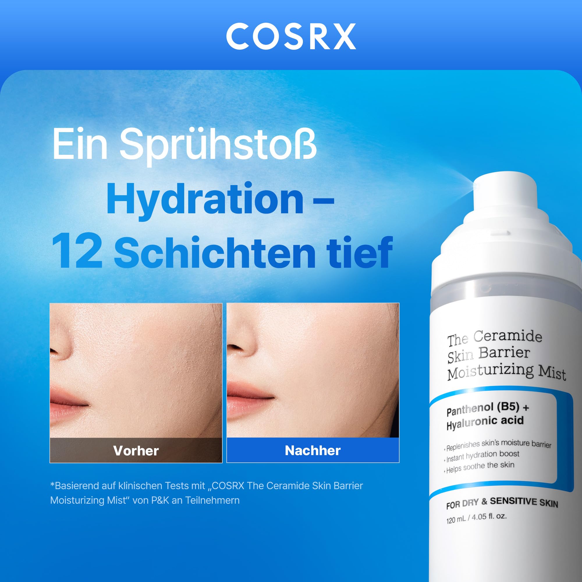 COSRX Barrier Cream Gesichtsspray – Milky Toner mit Ceramid & Hyaluronsäure, feuchtigkeitsspendendes und beruhigendes Gesichtsspray für alle Hauttypen, 120 ml, Korean Skincare