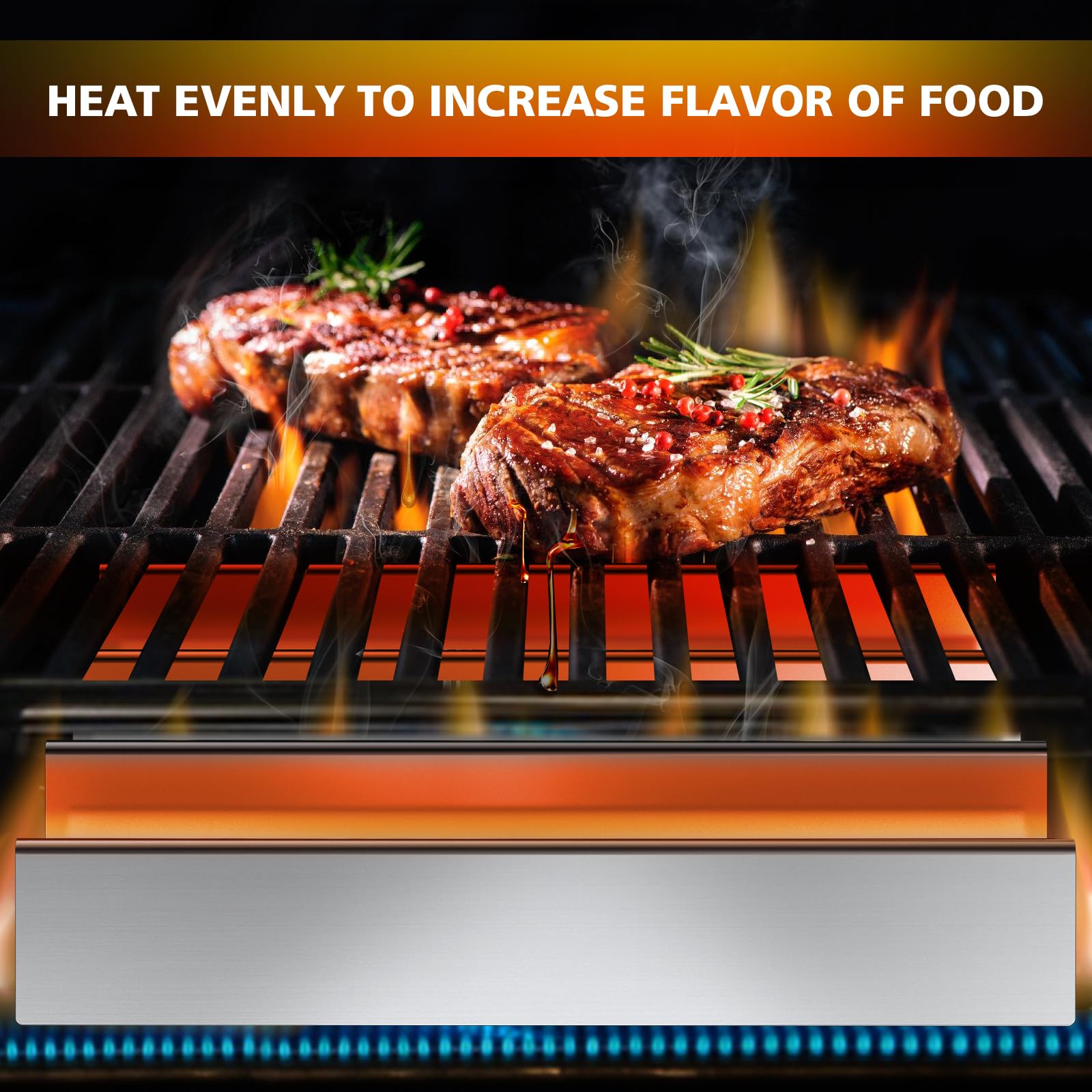 Barre Flavorizer in Acciaio Inossidabile 38,9 cm per Barbecue a Gas Weber Spirit I&II E-310/320/330 S-310/320/330